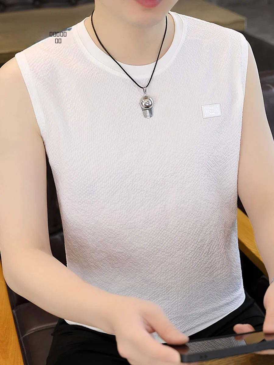 Colete Masculino TUCANO de Seda Gelada com Gola Redonda e Sem Mangas – Moda Versátil de Verão, Roupa Masculina da Marca, Top Moderno e Colete Esportivo
