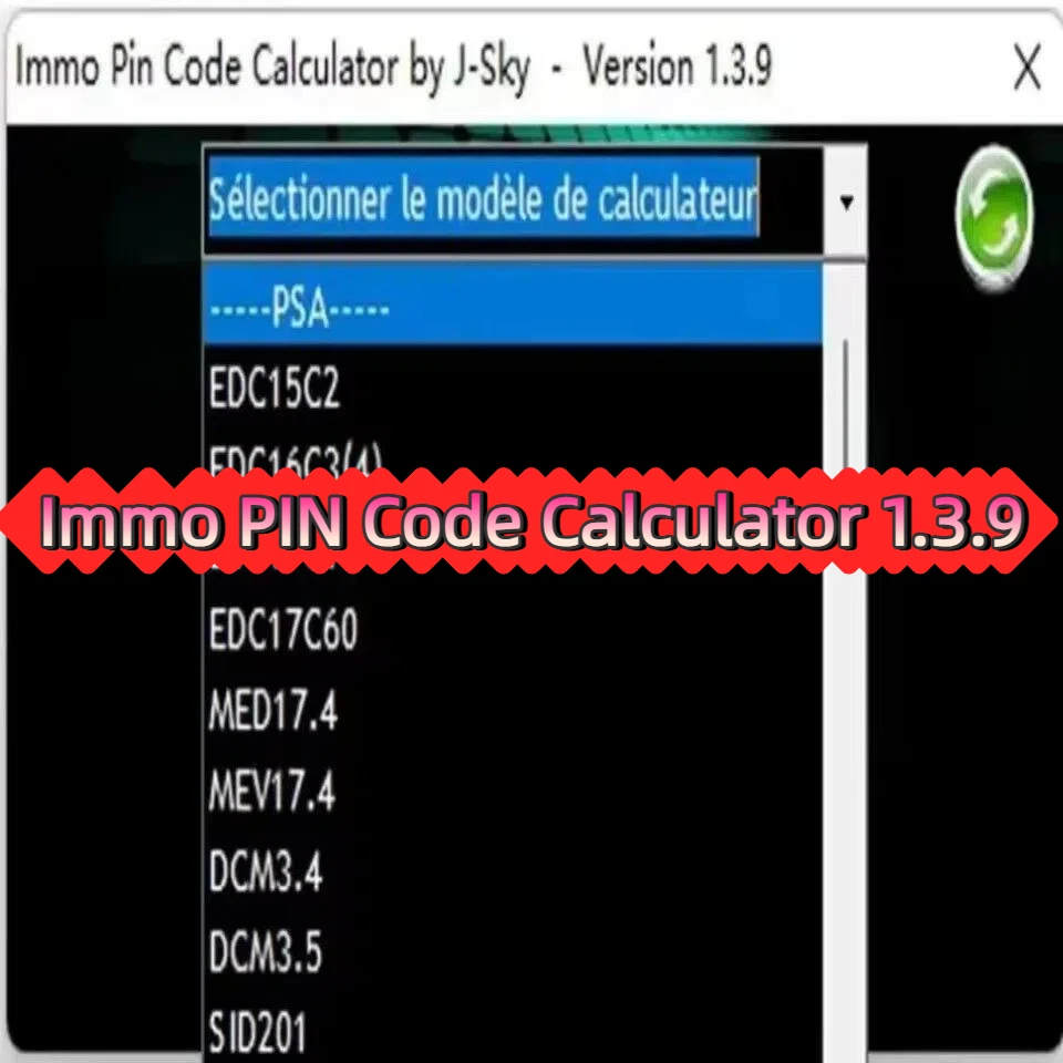 2025 Calculadora de código PIN Immo más vendida 1,3.9 para herramienta de decodificación de reparación de automóviles para PSA E