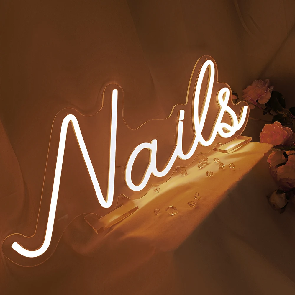 Neon Sign for Nails Lashes Salon - LED Custom Neon Lamp Art Wall Hanging Manicure Room Decoration Beauty Art Wall Decor