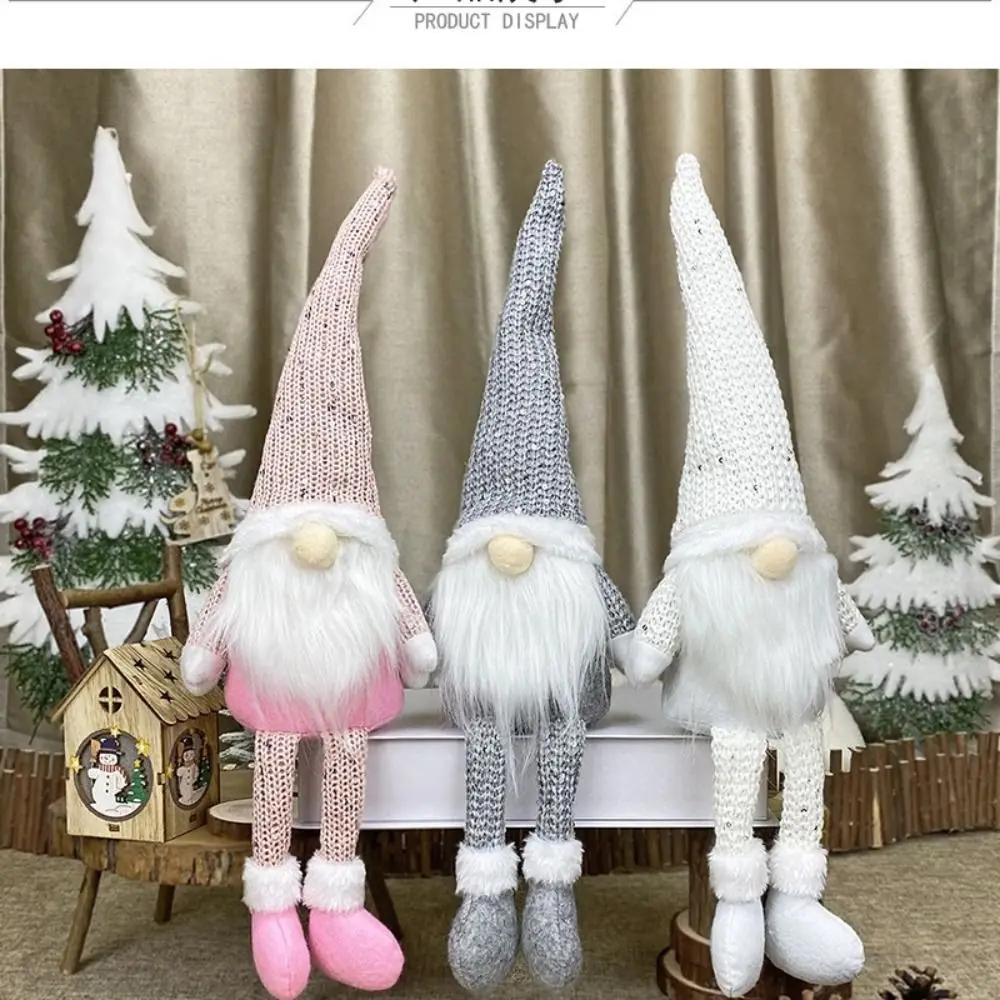 New Non Woven Fabric Christmas Gnome Plush Doll White Grey Pink Soft Faceless Doll Pendant Tree Hanging Xmas