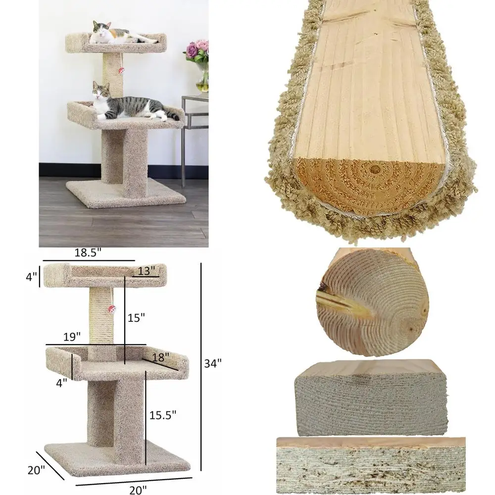 

Просторная приподнятая платформа для отдыха крупных кошек