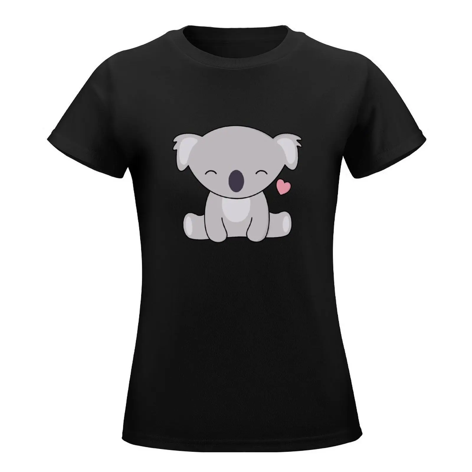 Kawaii Cute Koala Loves Hearts T-Shirt tees animal print shirt for girls anime clothes clothes for Women