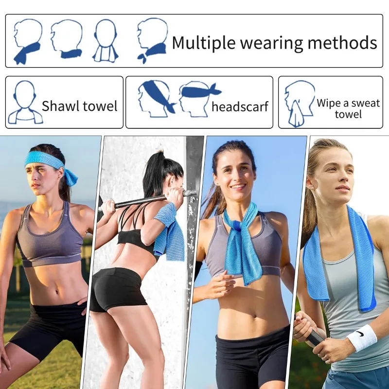 Lightweight Portable Round Silicone Storage Cooling Towel Fast Drying Polyester Towels for Workout Travel Beach