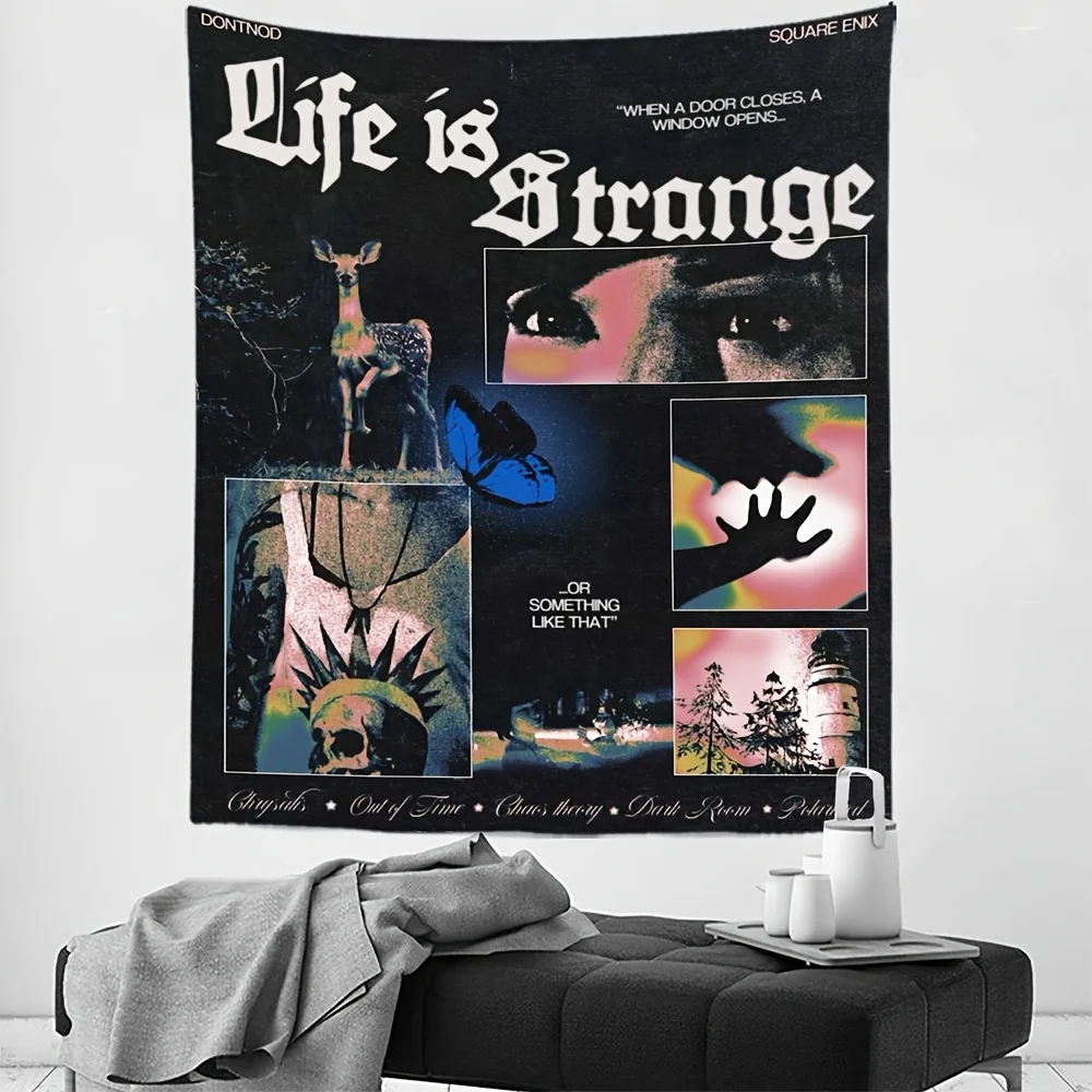 Retro Psychedelic Tarot Flag – Peach Beige 100% Polyester Wall Decor for Living Room Bedroom Dorm Party