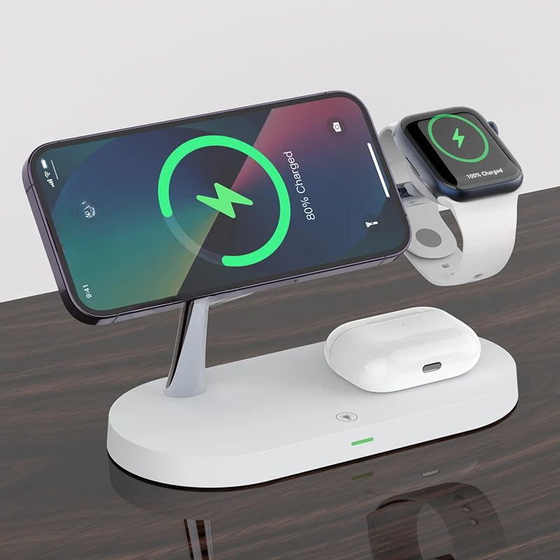 

3 in 1 Wireless Charger Stand For iPhone 15-12 Pro Max Airpods Pro for Apple Iwatch 9 8 7 6 QI Fast Charging Station