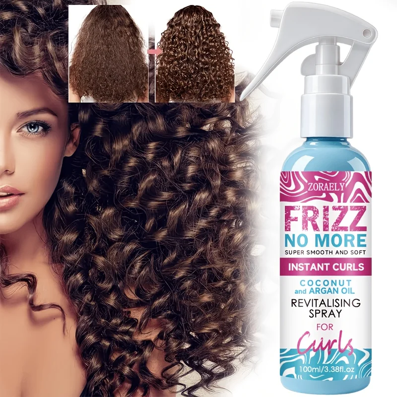 ZORAELY Curl Reviving Spray. Tames frizz,suitable for use on both dry and damp hair, creating natural-looking curls. 100/200ml