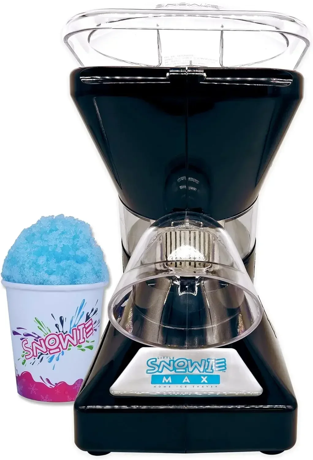 SNOWIE - Little Snowie Max Snow Cone Machine, Premium Shaved Ice Maker, Powder Sticks Syrup Mix, Black Moq Kit