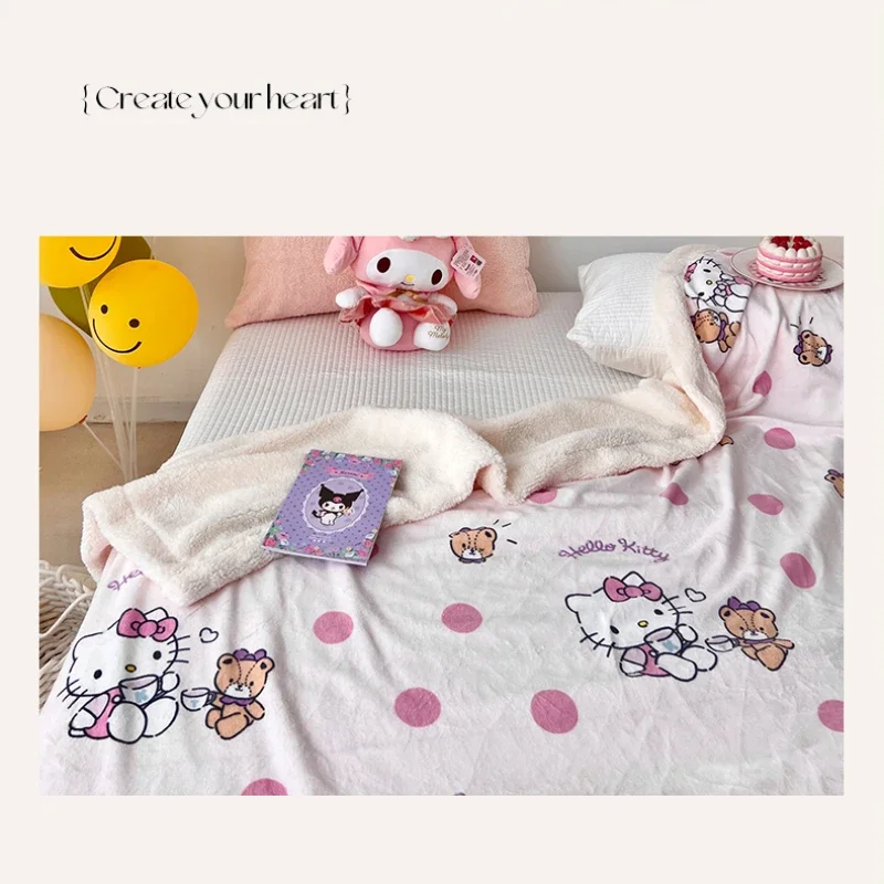 

MINISO Melody Milk Lamb Velvet Blanket Shawl Office Nap Small Blanket Dormitory Student Coral Velvet Sofa Blanket Soft Warm