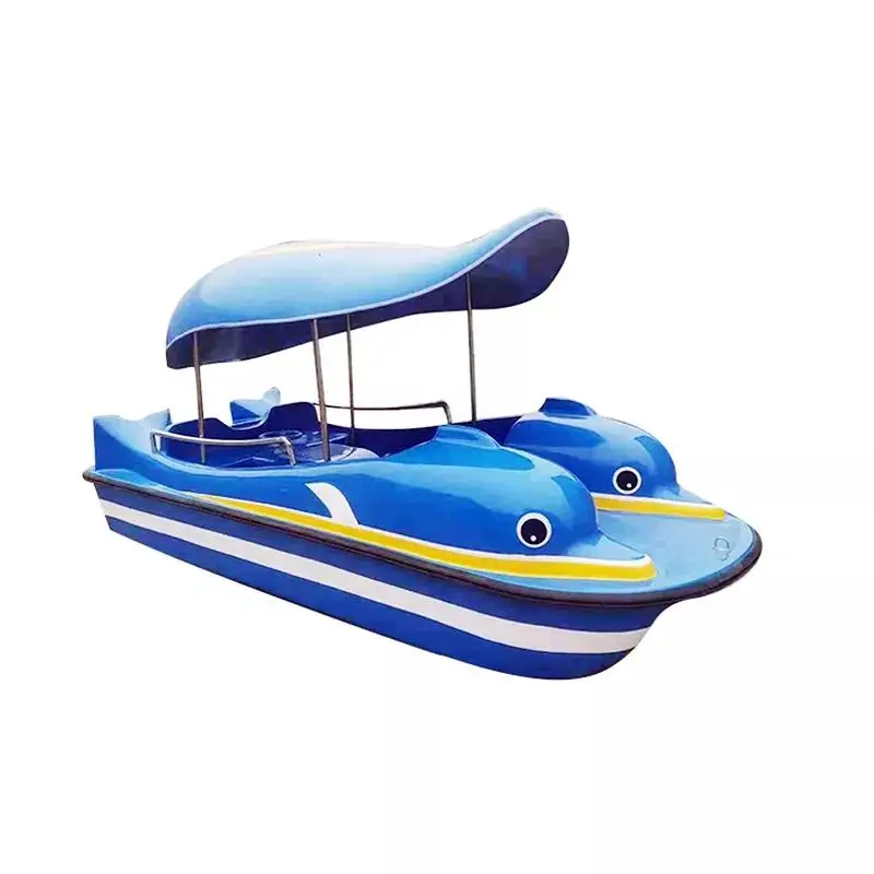 

Kids Pedal Power 4 Person Fiberglass Dolphin Paddle Boat