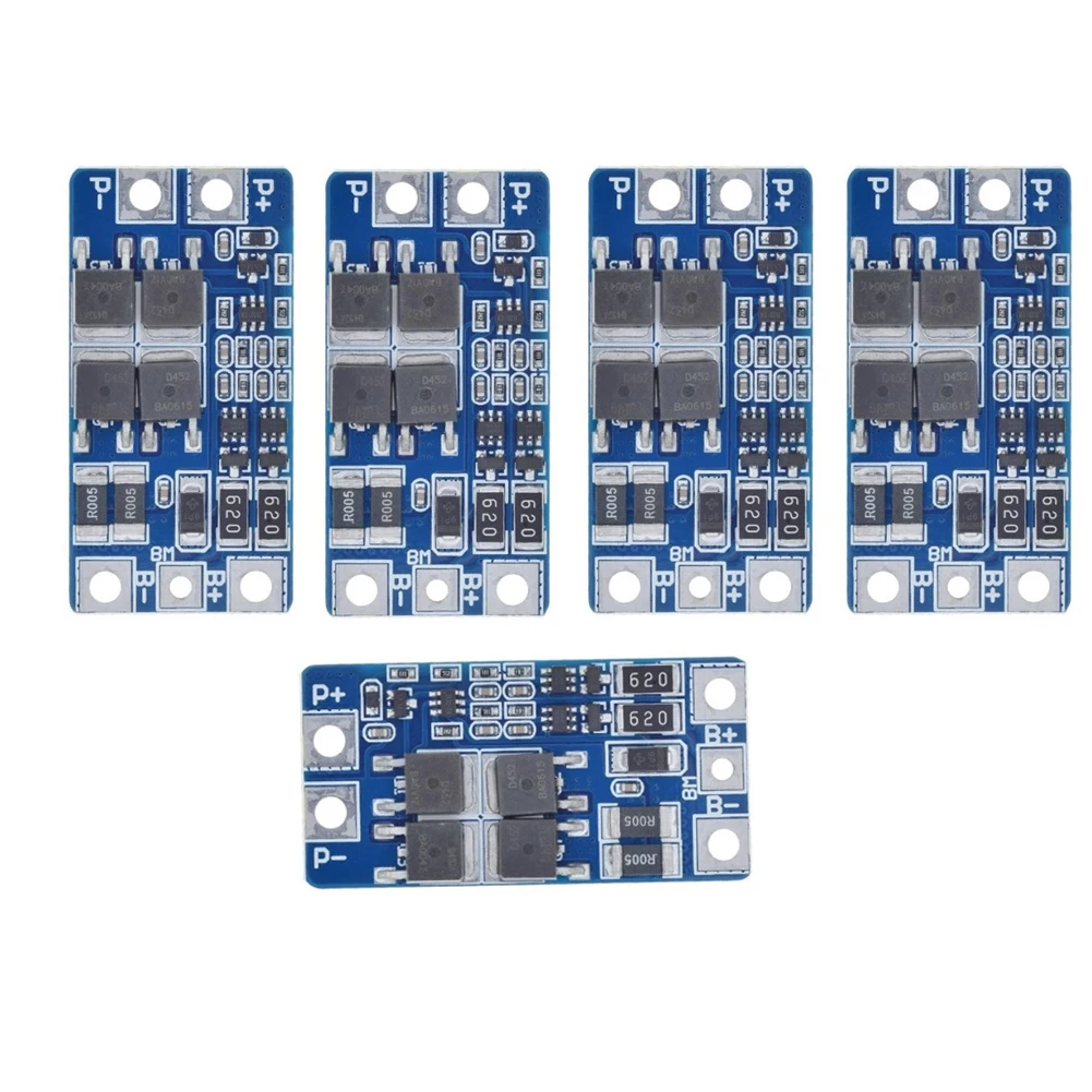 

5PCS 2S 7.4V 8.4V 10A Lithium Battery Charge Protection Board Balancer Equalizer With Protection Dual Functions