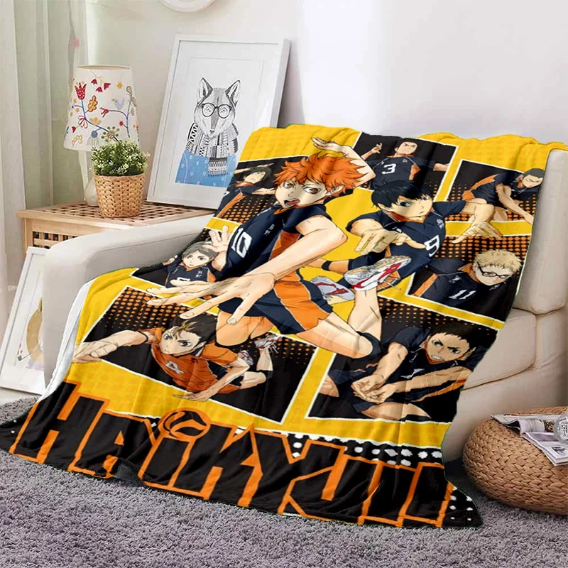 Soft Haikyuu Manga Blanket Featuring Hinata Shoyo Tobio Kageyama: Bed Cover Cozy Throw Bedding Gift & Picnic Essential