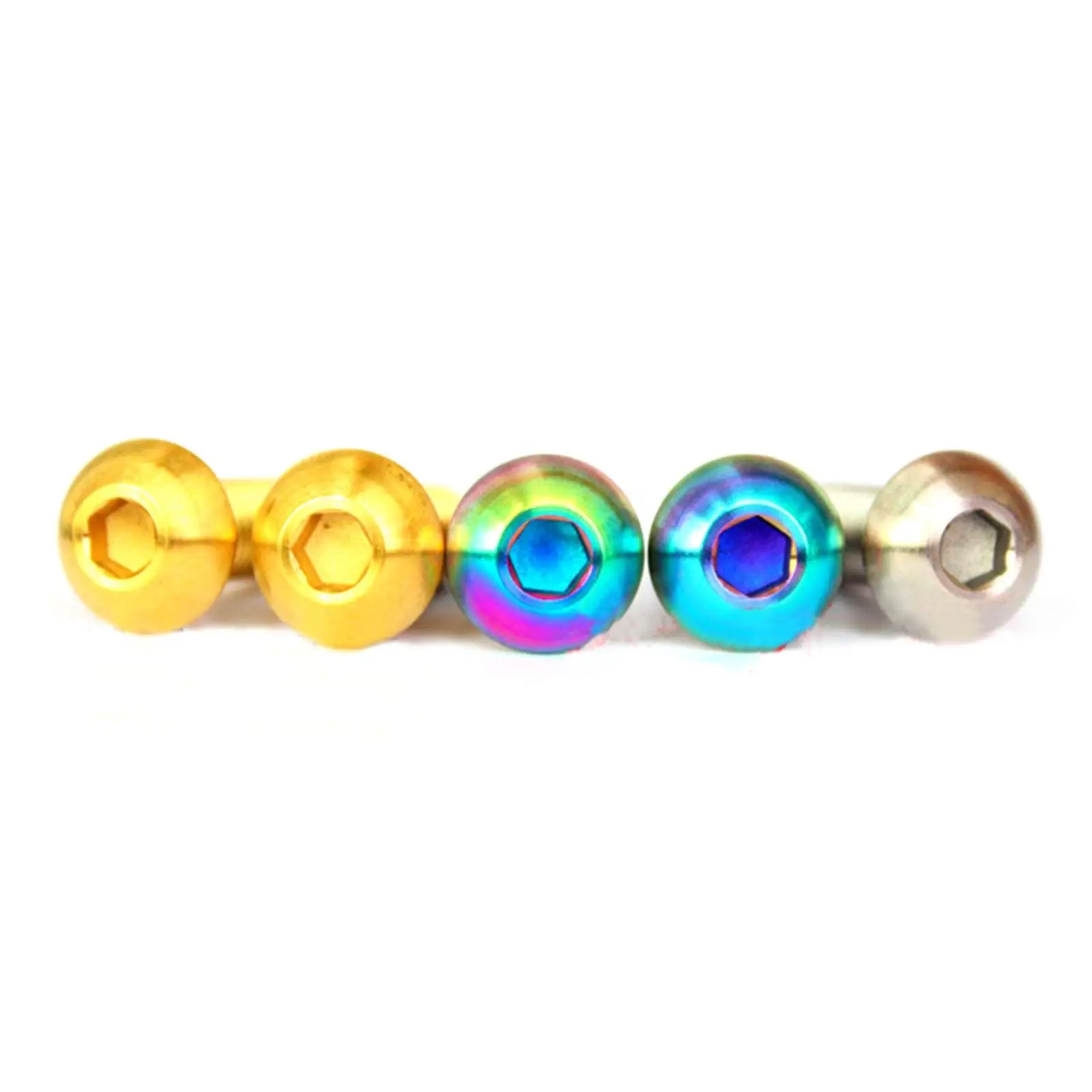 4pcs M2 M2.5 5/6/8/10/12/15/18/20mm GR5 Golden/Ti/Rainbow Titanium Screws Dome Button Head Allen Model