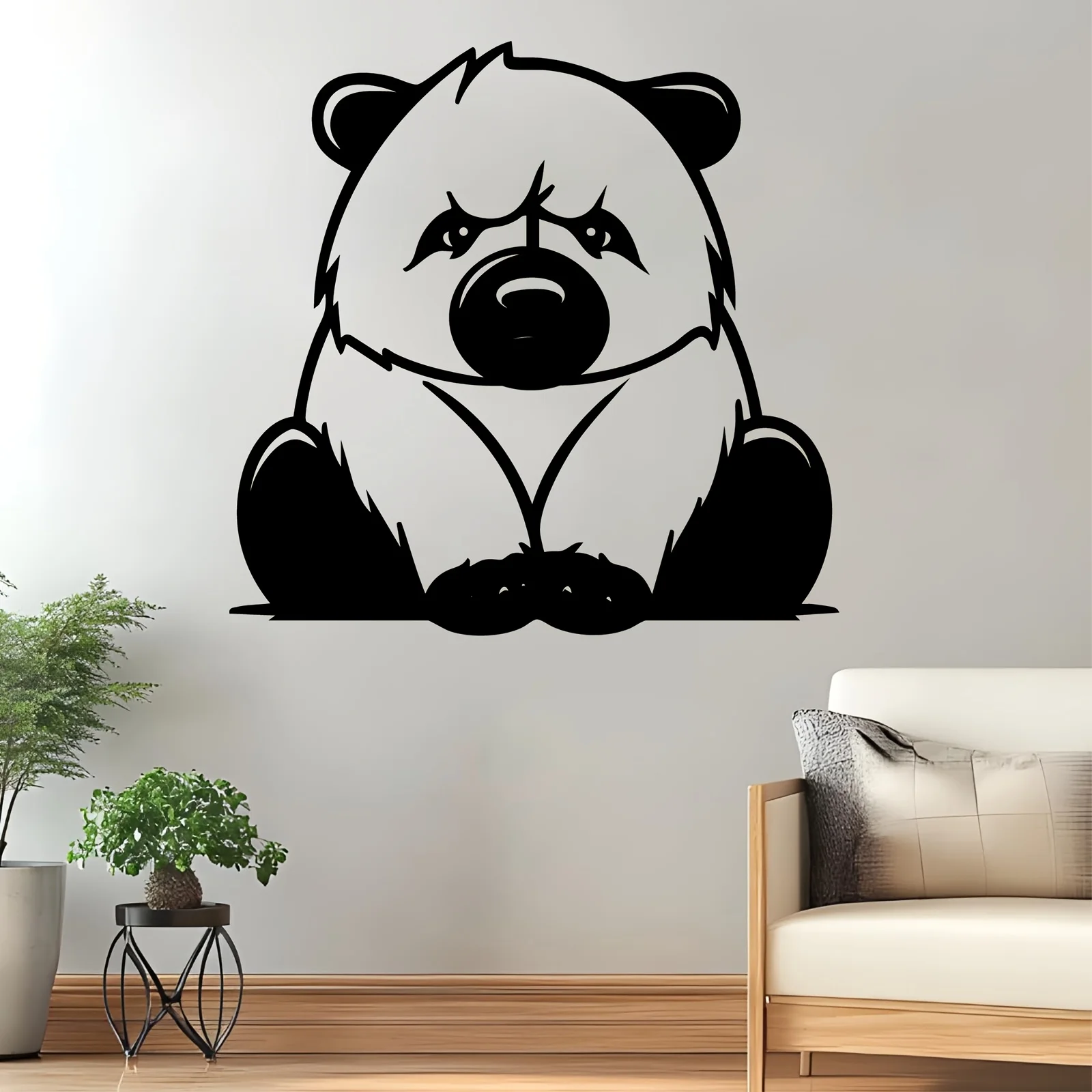 Cute Bear Aluminum Wall Art 12x12 Inch Waterproof Rust Resistant Metal Mural for Living Room Garden Fence Animal Lover Decor