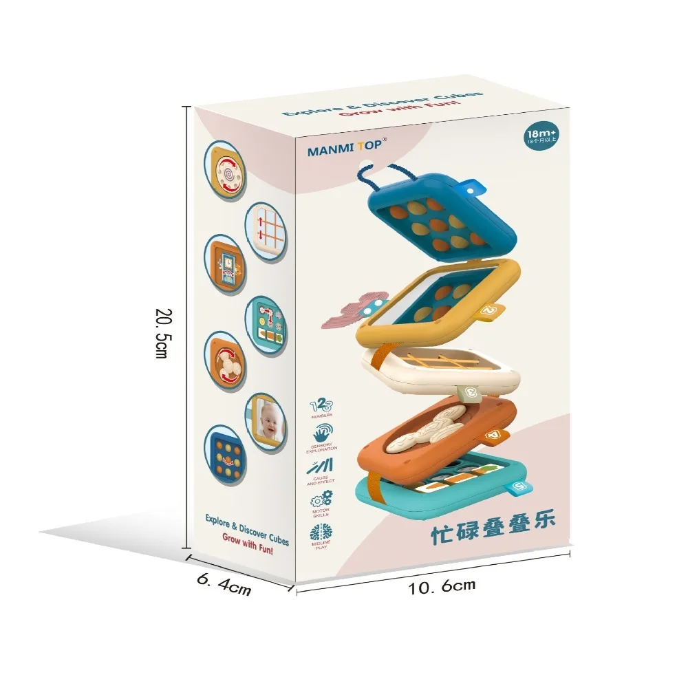 Hamburger Cubes Busy Cube Toy Folding Puzzle Sensory Toy Multifunctional Stacking Lightweight Fine Motor