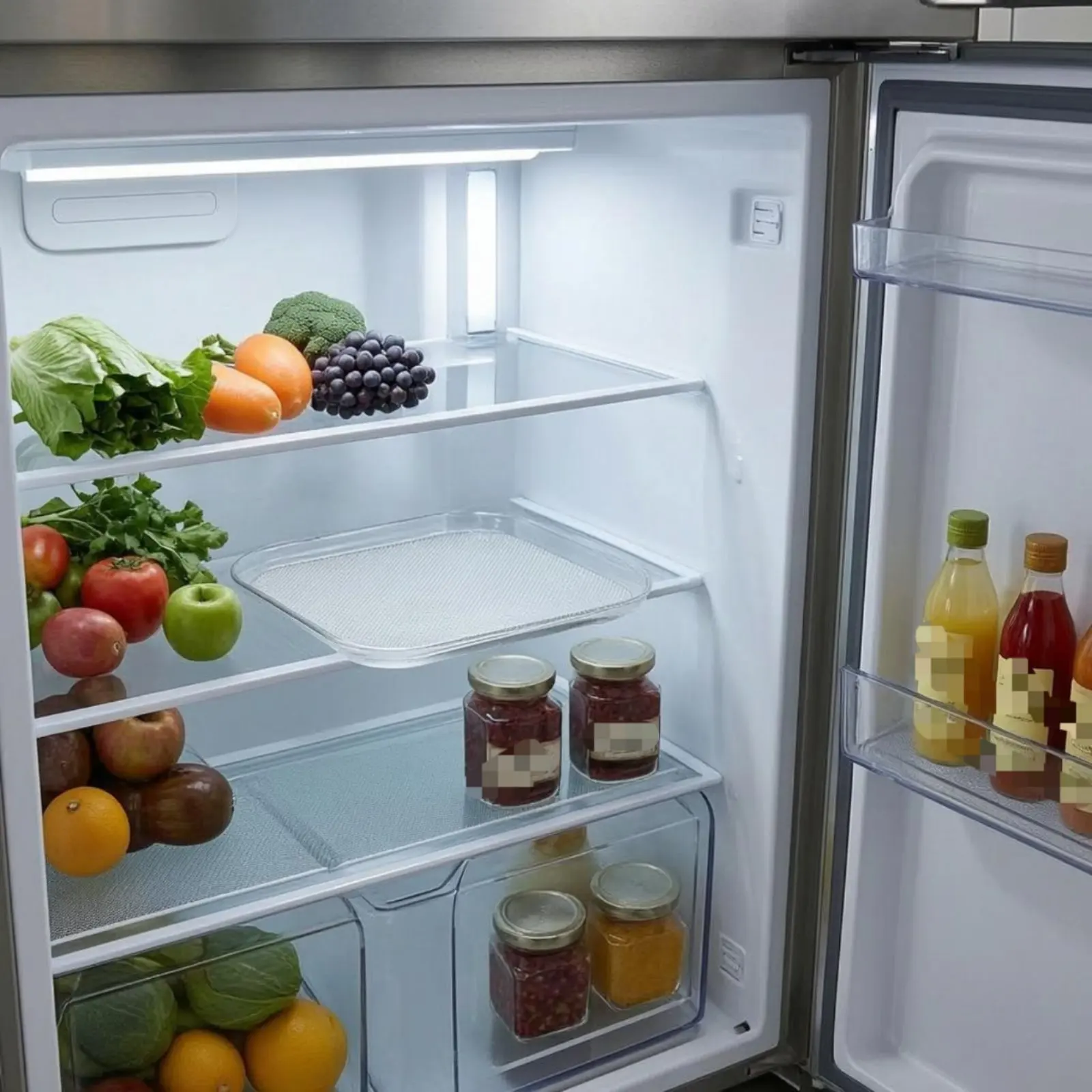 

360 Degree Rotating Fridge Tray Space Saving Clear Refrigerator Organizer Tray Refrigerator Rotating Tray Food Safe