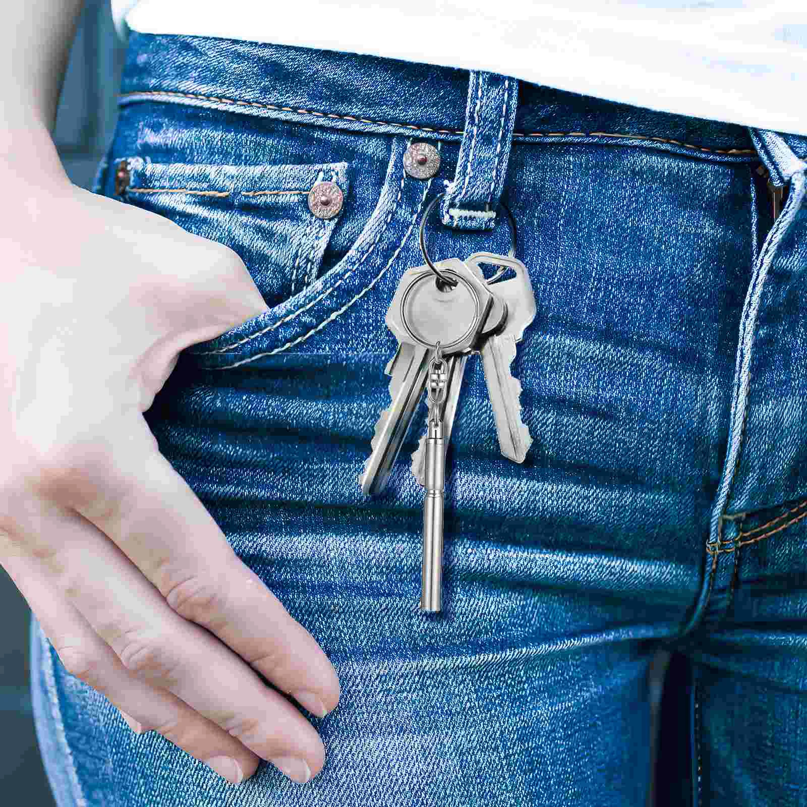 Stainless Steel Retractable Pen Mini Backpack Key Chain Tiny Pocket Pens Ballpoint Keychain Nurse