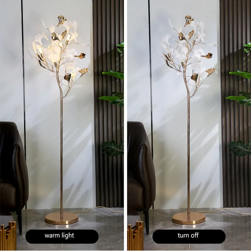 

Ginkgo Leaf LED Floor Lamp Modern Indoor Lighting for Living Room Study Bedside LED Lighting 2022 New Bedside Light