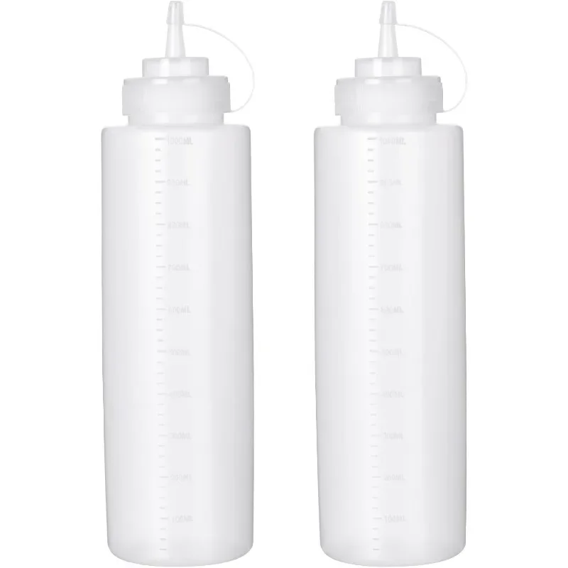 

Sauce extrusion bottle 2 packs plastic seasoning spray bottle liquid seasoning bottle barbecue seasoning pancake art distributor