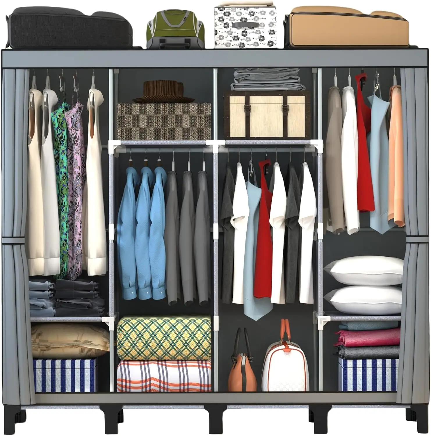 

Large Non-Woven Wardrobe, Easy Assembly, Waterproof & Dustproof, 67.7x172 cm, Black