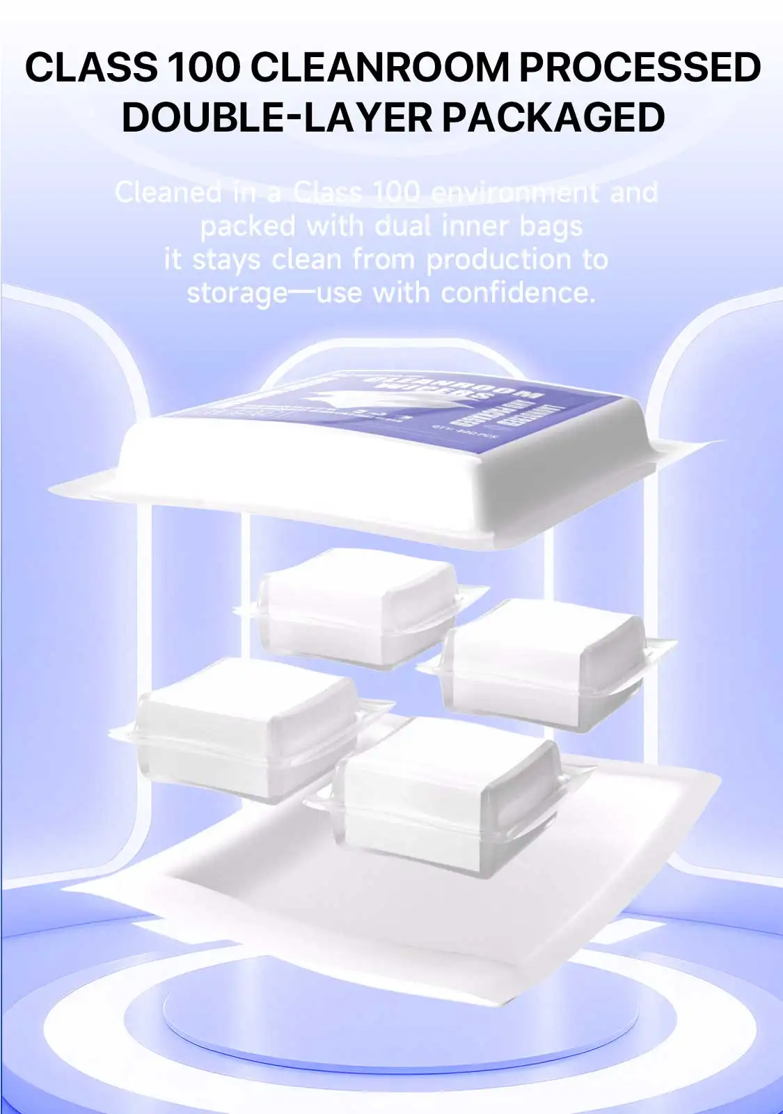 Mechanic GE99 Super Absorbent Clean Lint-Free Cloth Ultra-Soft 100% Polyester Cleanroom Wipers for Precision Electronic Cleaning