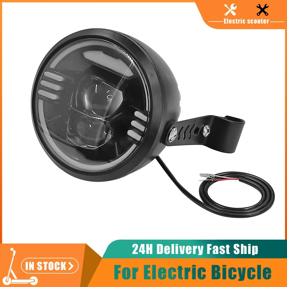 

E Bike 12 В-48 В светодиодный передний фонарь водонепроницаемый фонарик для электрического велосипеда фара ближнего света аксессуары дальнего света