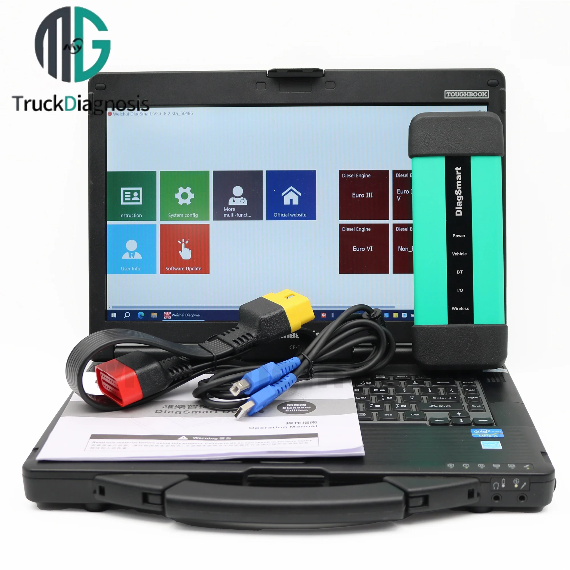 For Duty Truck Group Weichai Zhiduoxing Sitrag Diagnostic Smart Scanner Diesel Engine Truck Diagnosis ECU Coding with CF53