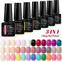 1-step Gel Polish 3 IN 1 Gel Nail Polish Nail Art Soak Off LED UV Gel Nail Varnishes No Need Base Top Coat Gel Nail Supplies DIY