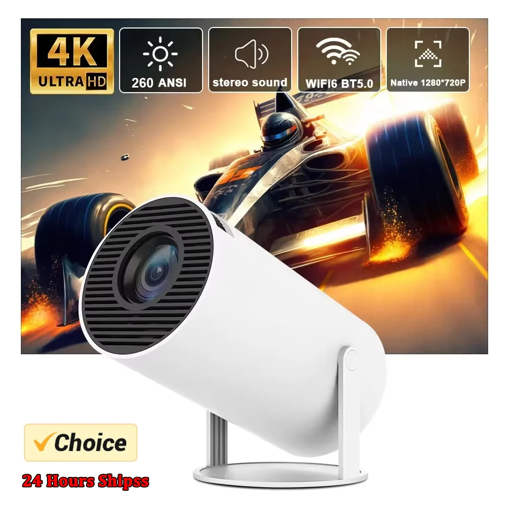 New 2024 4K Android 11 Dual Wifi6 200 ANSI All Winner H713 BT5.0 1080P 1280*720P Home Cinema Outdoor Portable Projetor