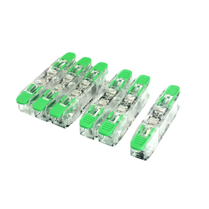 Borne de câblage rapide, type presse, connecteurs de câblage sans vis, type de nervure arrière, 20-12AWG, 0.5 à 4, 0 mm², borne de connexion, 10 pièces