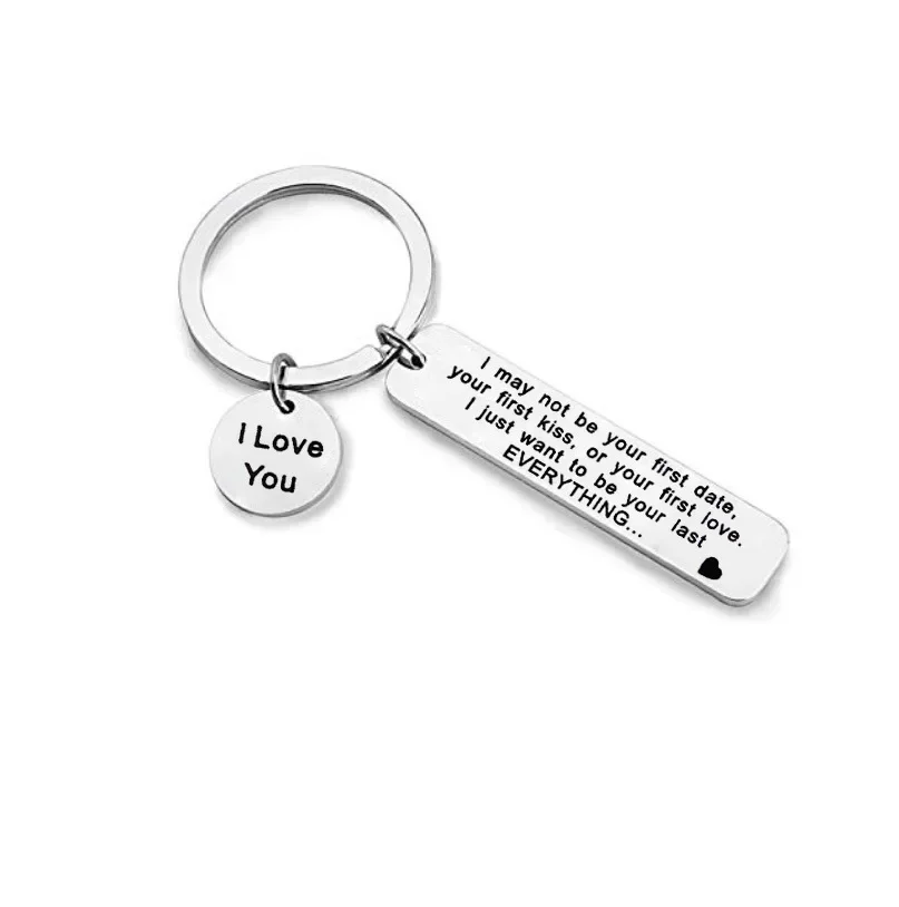 Charm Romantic Gift Keychain Pendant Boyfriend Girlfriend Couple Valentines Birthday Gift Key Chain I May Not Be Your First Date