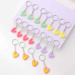 18pcs PVC Love Keychain Heart Pendant Fashion Cute Cartoon Keyring Purse Charm Ornament Bag Accessories Valentines Day Gift