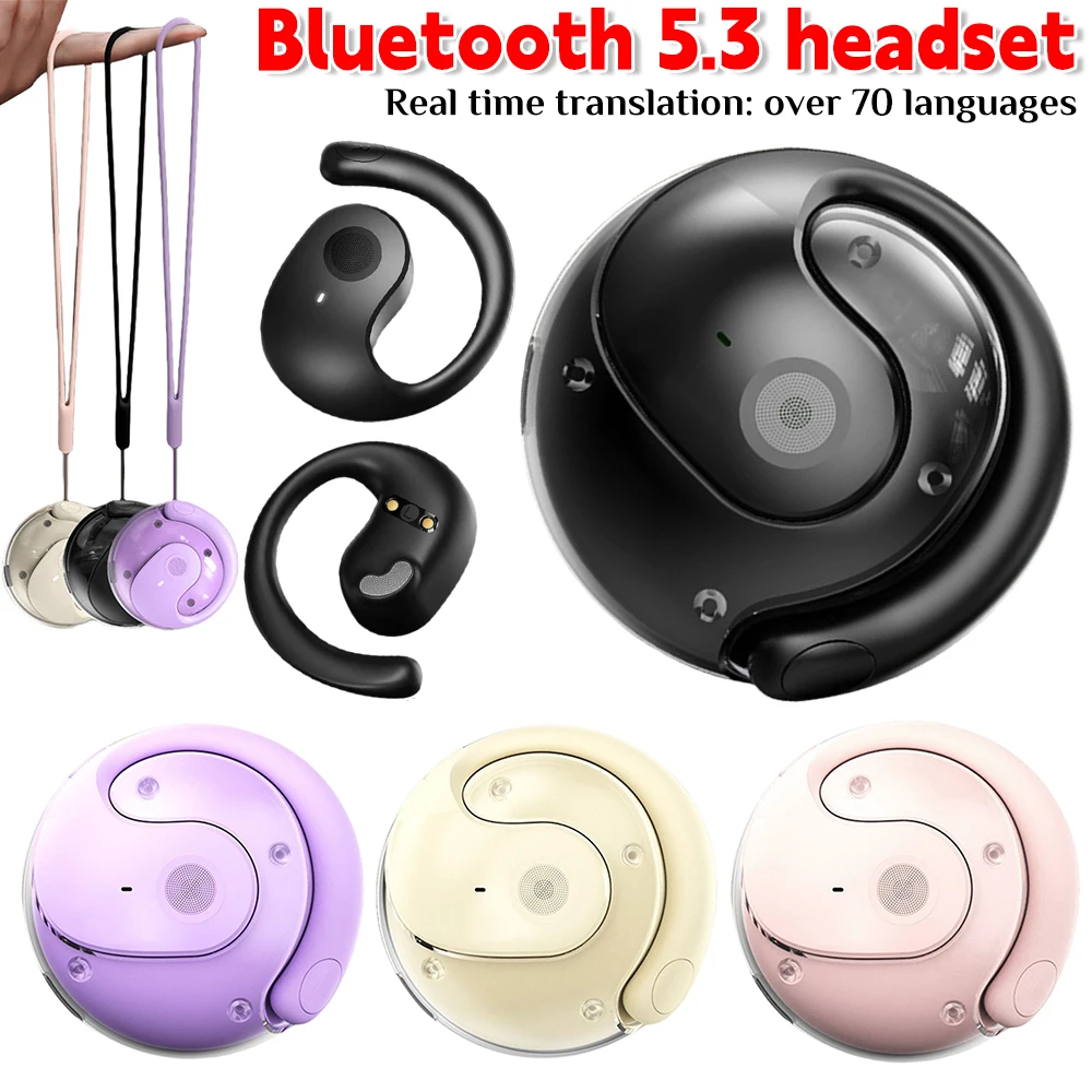 AI Translator Earbuds Bluetooth 5.4 144 instant voice translator Two-Way Real Time translators headphones for Travel/Business