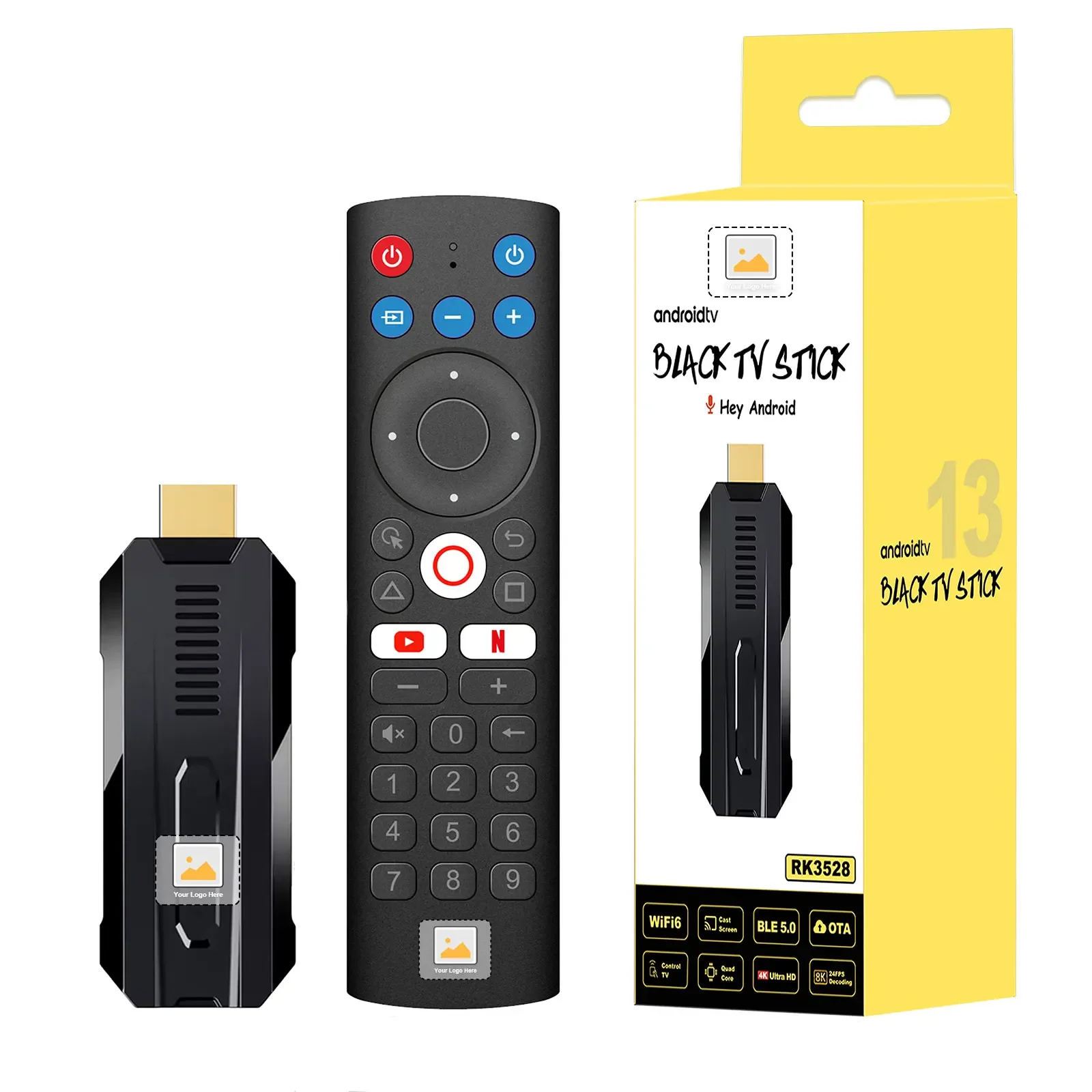 

Iatv Stick R3 RK3528 Android 13 TV Stick Voice-activated Fire TV Stick 8K HDR 2GB Memory 16GB ROM Rockchip 3528 2.4G