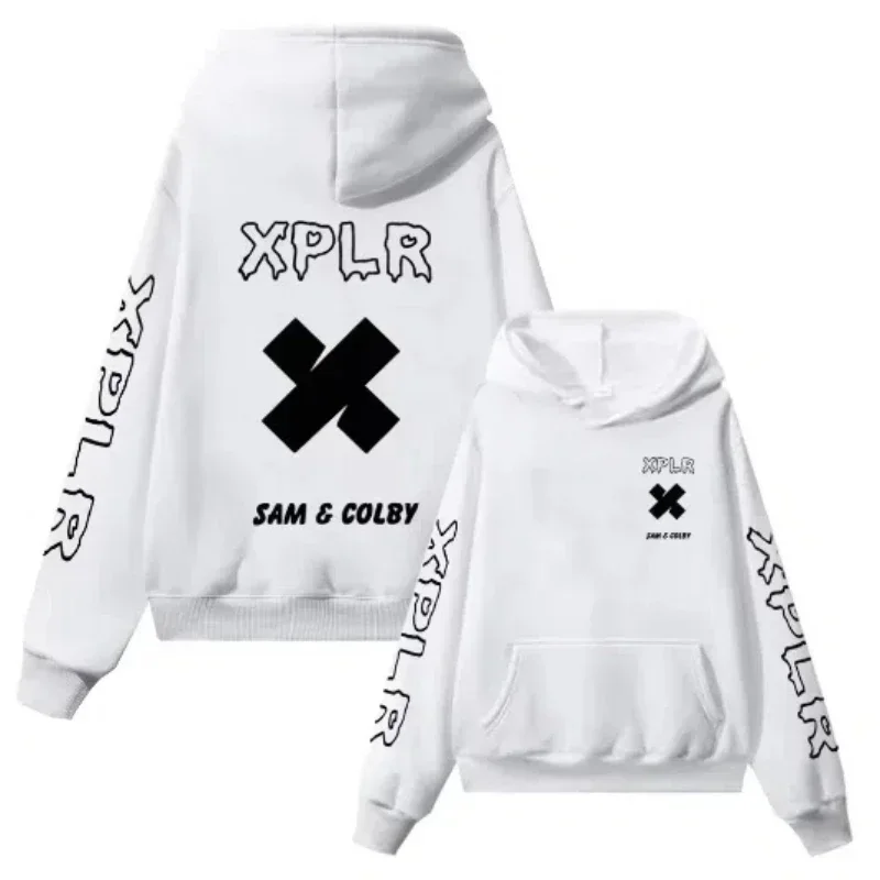 Xplr Hoodie Sam and Colby Chainlink Merch Printed Sports Hoodie Men's and Women's Autumn/Winter Casual Fashion Hoodie Warm Top