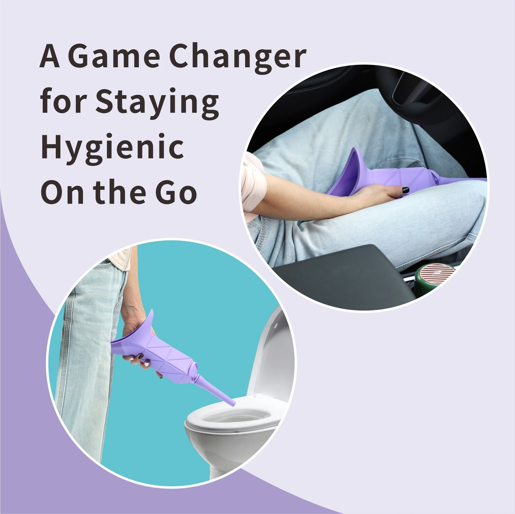 Urination Device, Foldable Female Urinal, Reusable Women Pee Funnel Allows Women to Pee Standing Up,Silicone Portable Pee Funnel - view 2
