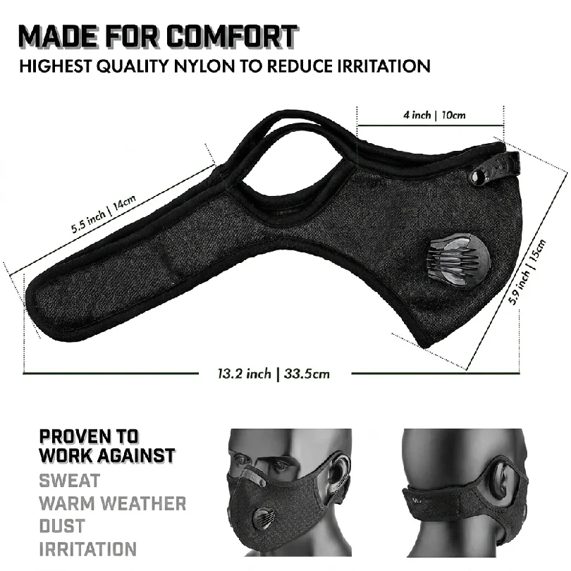 Full Face Protective Mask With Filter Sheet, Dustproof Windproof Anti-odor Warm Shield for Heavy Dust Working & Outdoor Cycling