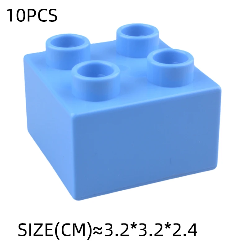 10 Stück 2x2 große bunte Bausteine groß 2*2 Punkt dicke Ziegel pädagogische kreative Kinderspiel zeug kompatibel – Detail 10
