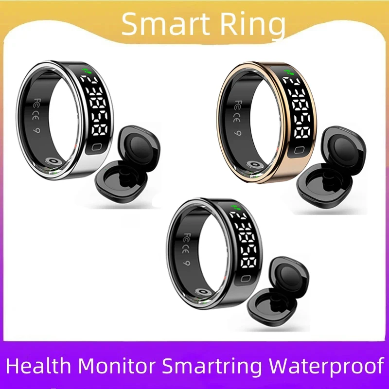 

R11C Smart Ring Men Women Display Screen Gesture Swipe Video Smartring Waterproof Heart Rate Sleep Monitor Qring for Android IOS