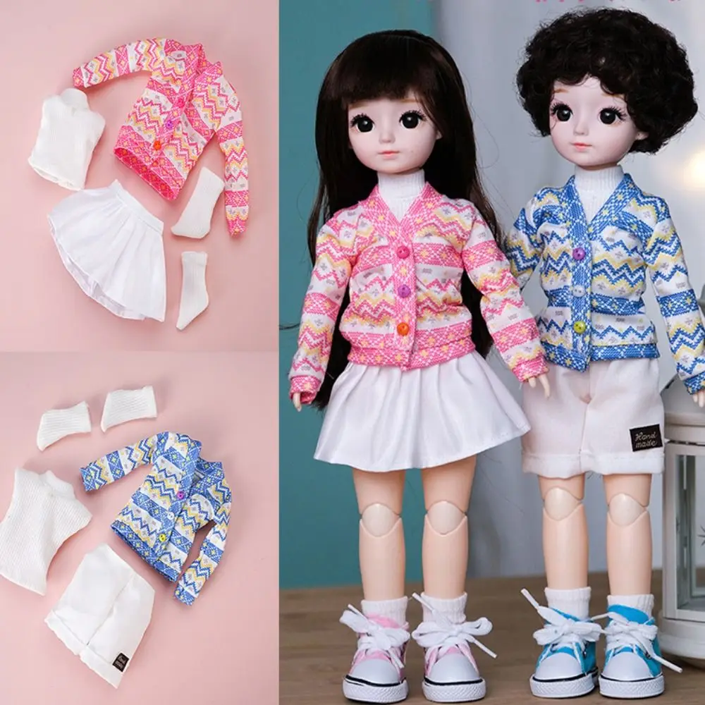 

School Style 1/6 BJD Dolls Sweater Set Knitwear Skirt 30cm Dolls Suit Skirt 30cm Sweater Set 1/6 BJD Suit Sweater Kids Toys