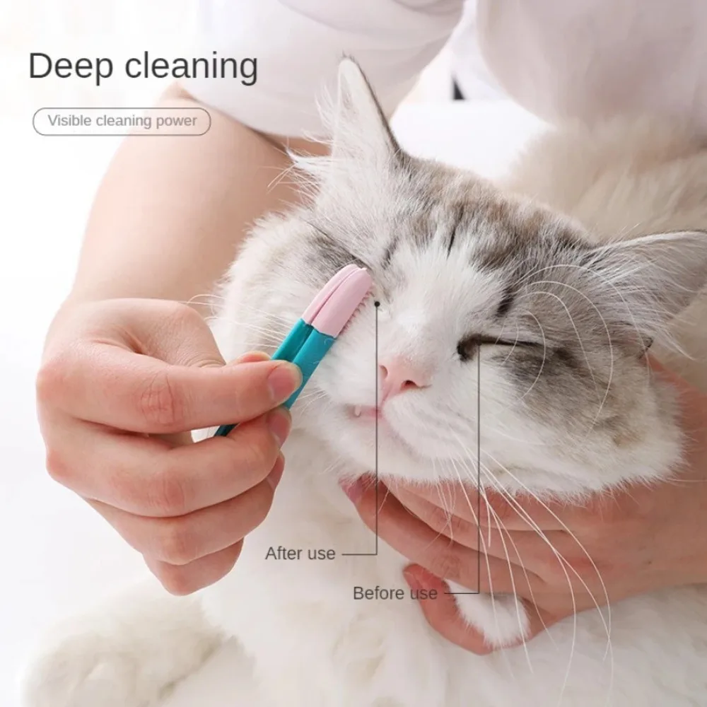 Eco-Friendly Kitten Eye Rub Handheld Cat Eye Wipe Rub Eyes Poo Brush Cleaning Reusable Buckle Design Pet Comb Tear Stain Brush