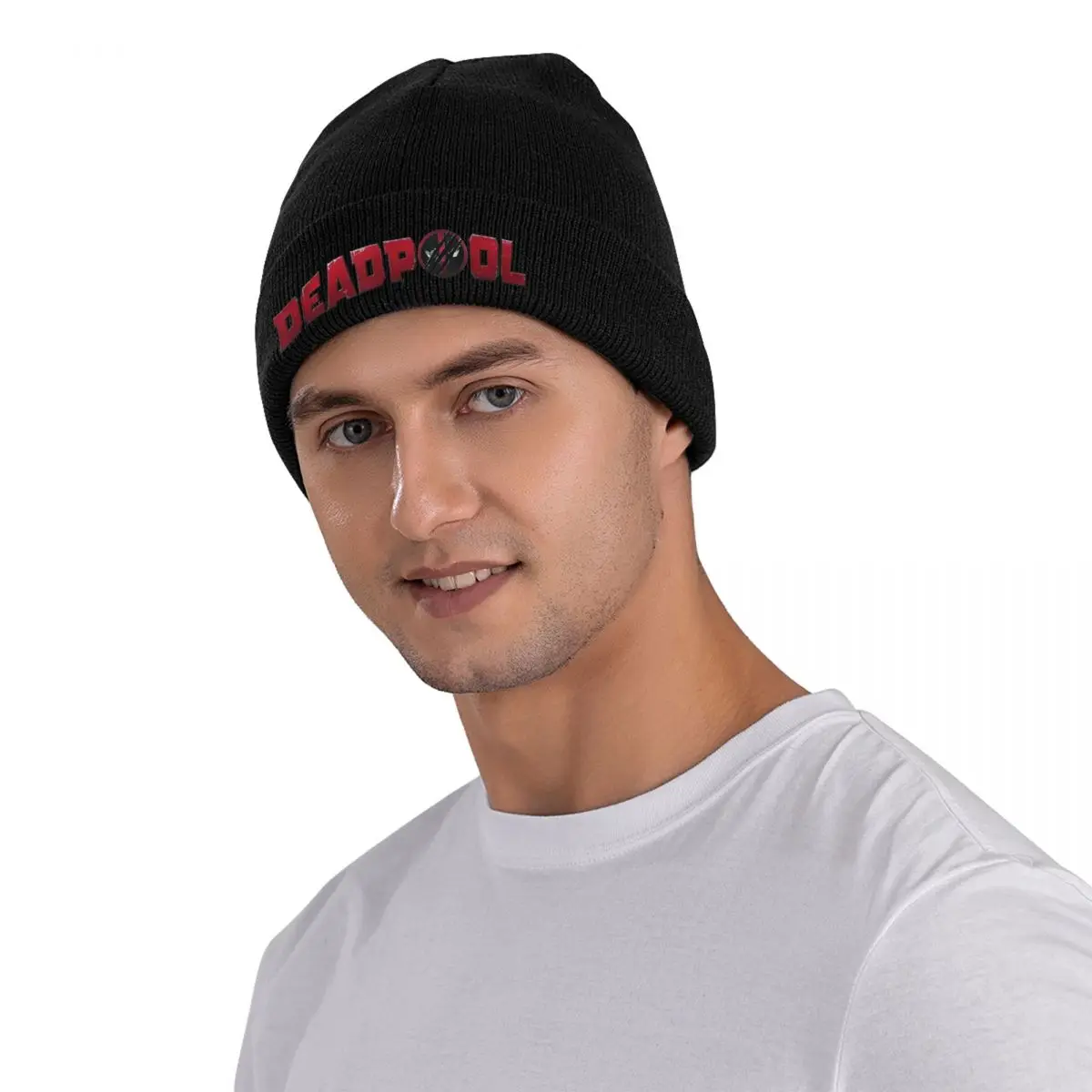 Deadpool Wolverine Logo Claw Slash Symbol Beanie Hats Funny Caps Unisex Adult Kpop Knit Hat Autumn Winter  Elastic Beanie Hat