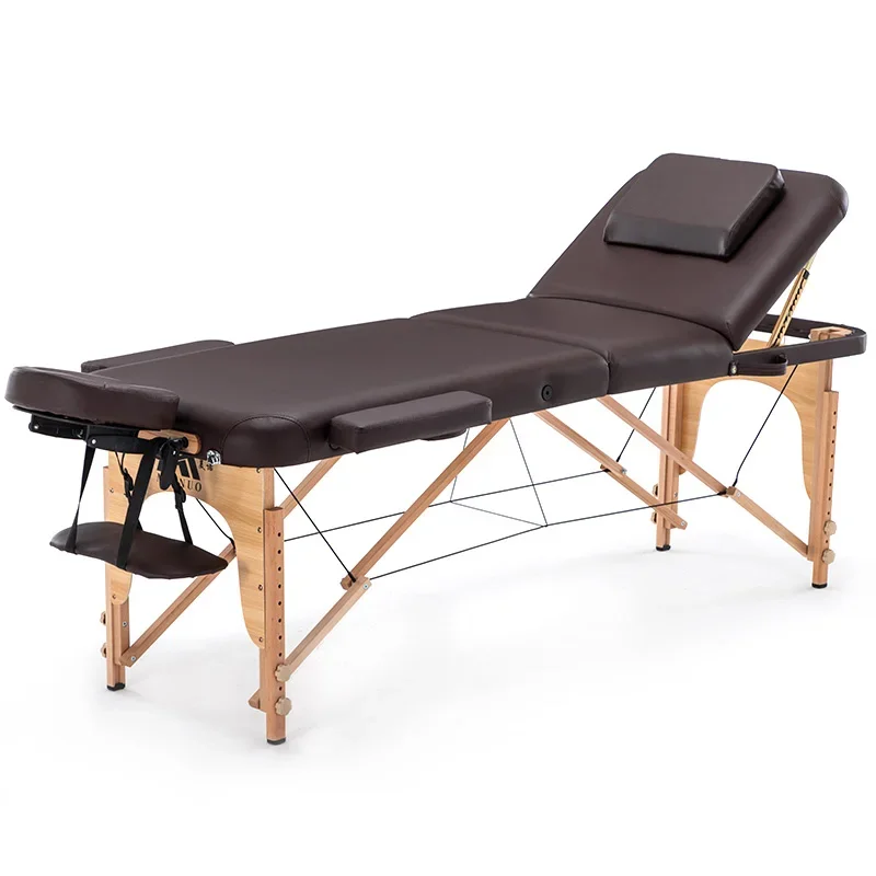 Mesa De Massagem Facial Spa Dobrável, Cama De Terapia De Madeira Portátil, Limpeza Da Orelha, Tatuagem, Móveis De Beleza