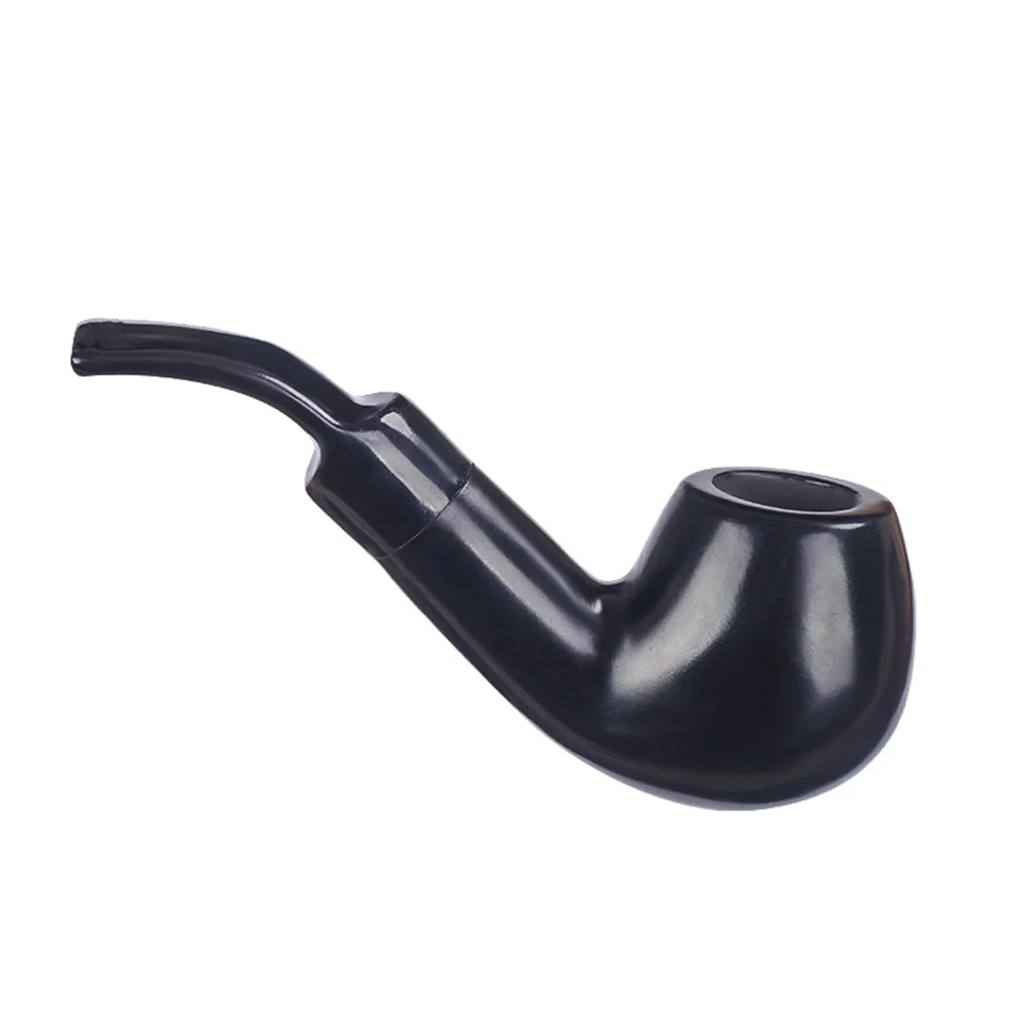 Ebony Mini Palm Portable 9mm Filter Cut Tobacco Pipe, Retro Gentleman Bent Type Small Smoking Pipe with Accessory, Father\'s Gift