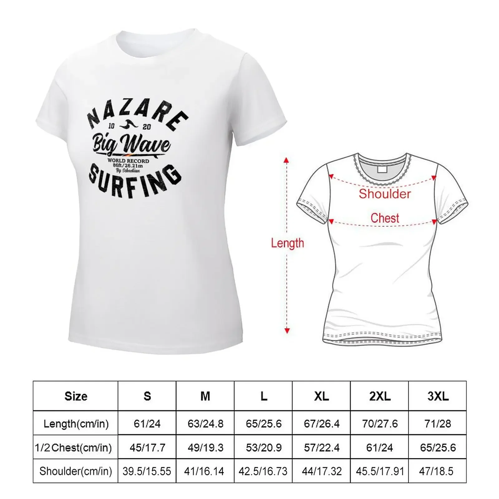 NAZARE BIG WAVE WORLD RECORD 26.21m BY SUBGIRL T-Shirt animal print shirt for girls quick-drying funnys cat shirts for Women