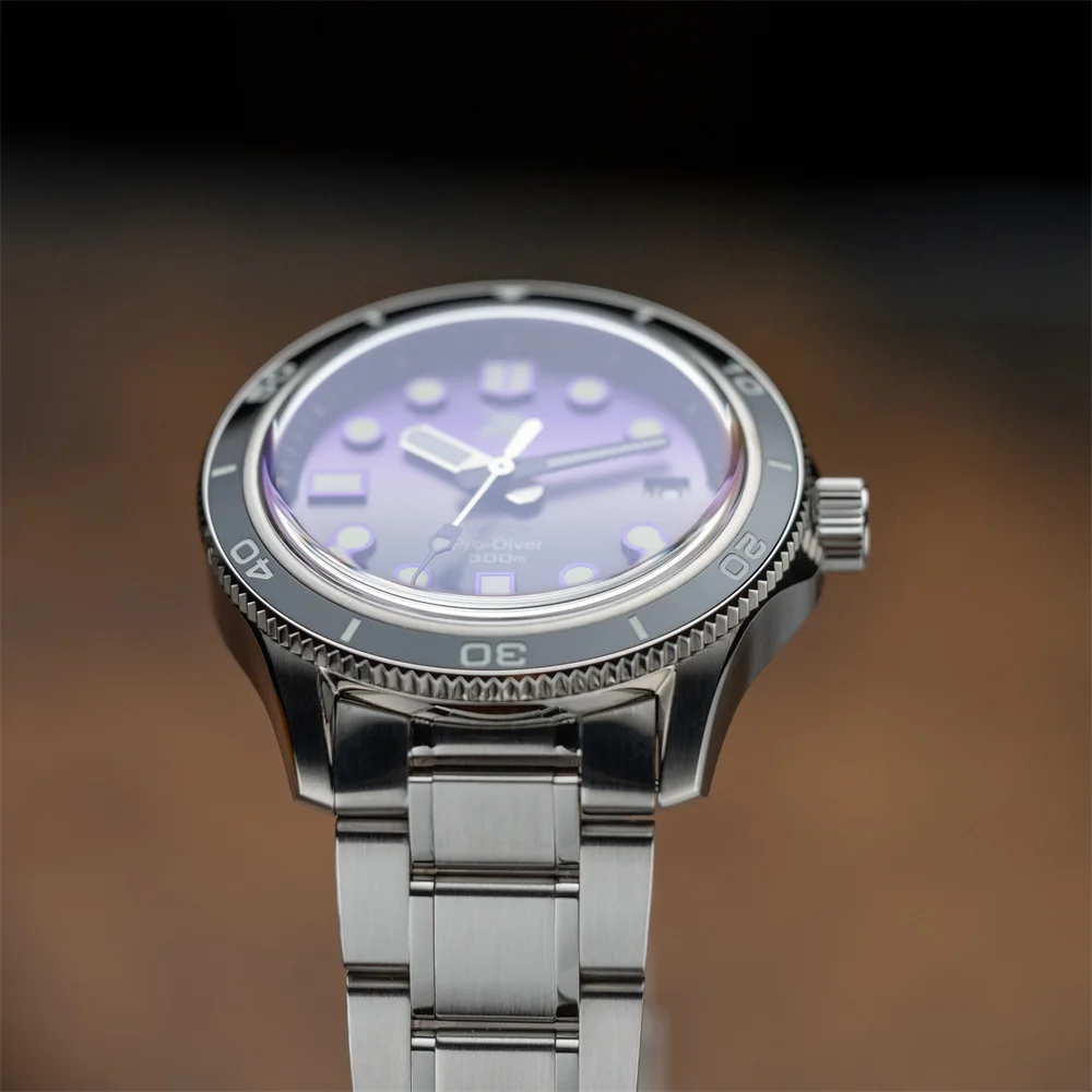 Proxima PX1740 39mm Men Mechanical Watches C3 BGW9 Sunburst Dial Sapphire Glass Automatic Watch Ceramic Bezel 10Bar Luminous