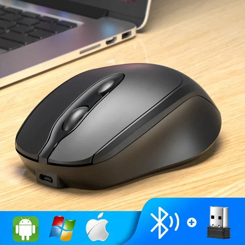 Mouse sem fio recarregável, bluetooth, silencioso, sem fio, usb, ergonômico, para jogos, para computador, laptop, macbook