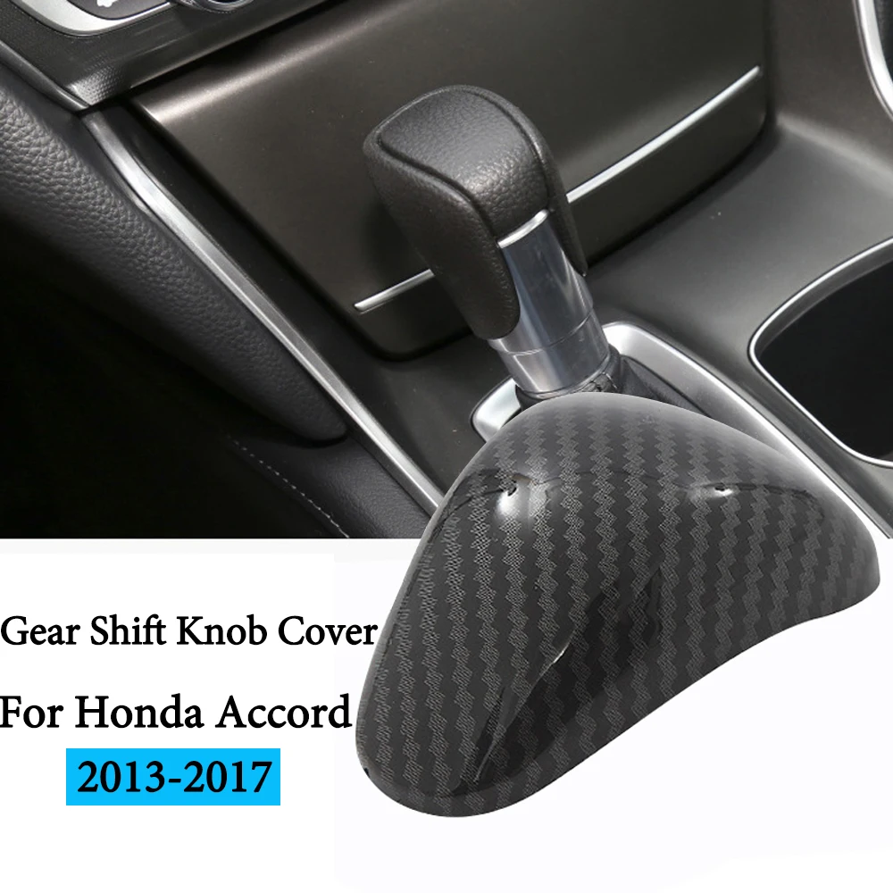 

ABS Carbon Fiber Gear Shift Knob Head Cover Trim Sticker For Honda Accord 9th 9.5th 2014 2015 2016 2017 Car Interior Accessories
