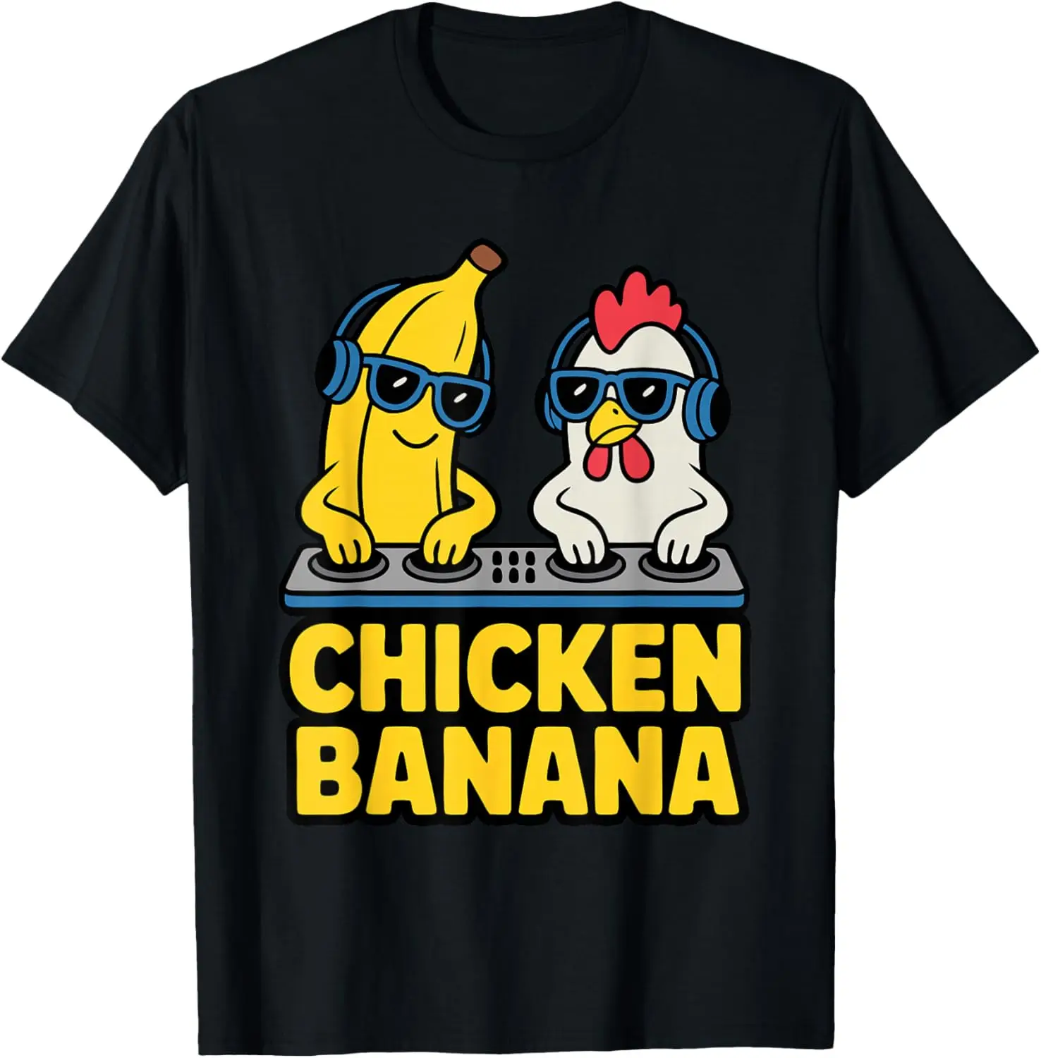 Funny Chicken Banana T-Shirt 100% Cotton Trendy Y2K Short-Sleeve Tee-Soft, Quick-Drying, Moisture-Wicking; Ideal Sports Casual