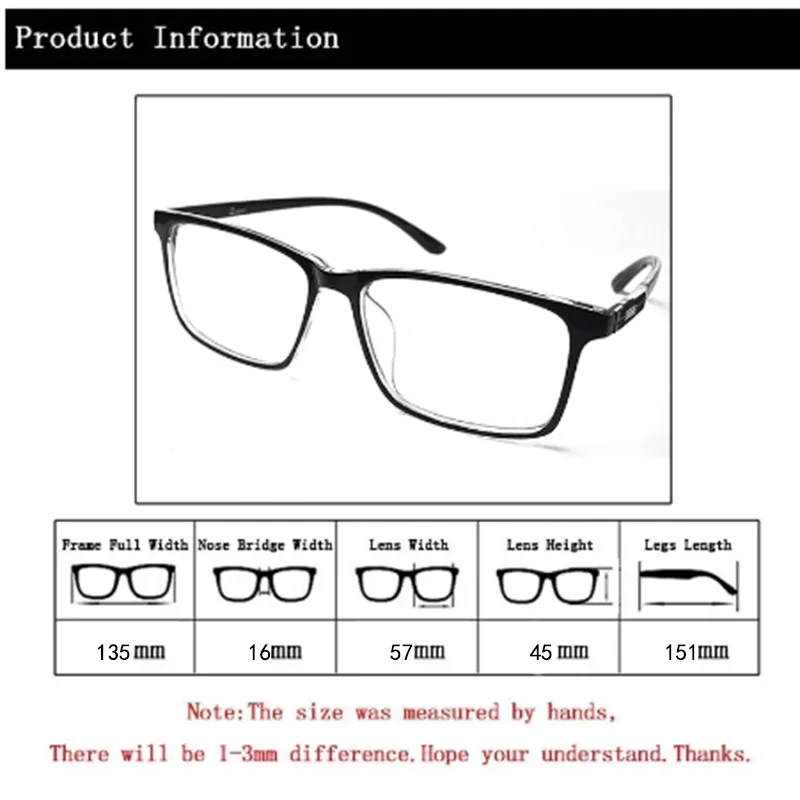 New TR90 Unisex Glasses Frame Ultra Light Full Square Frame Optical Prescription Eyeglasses