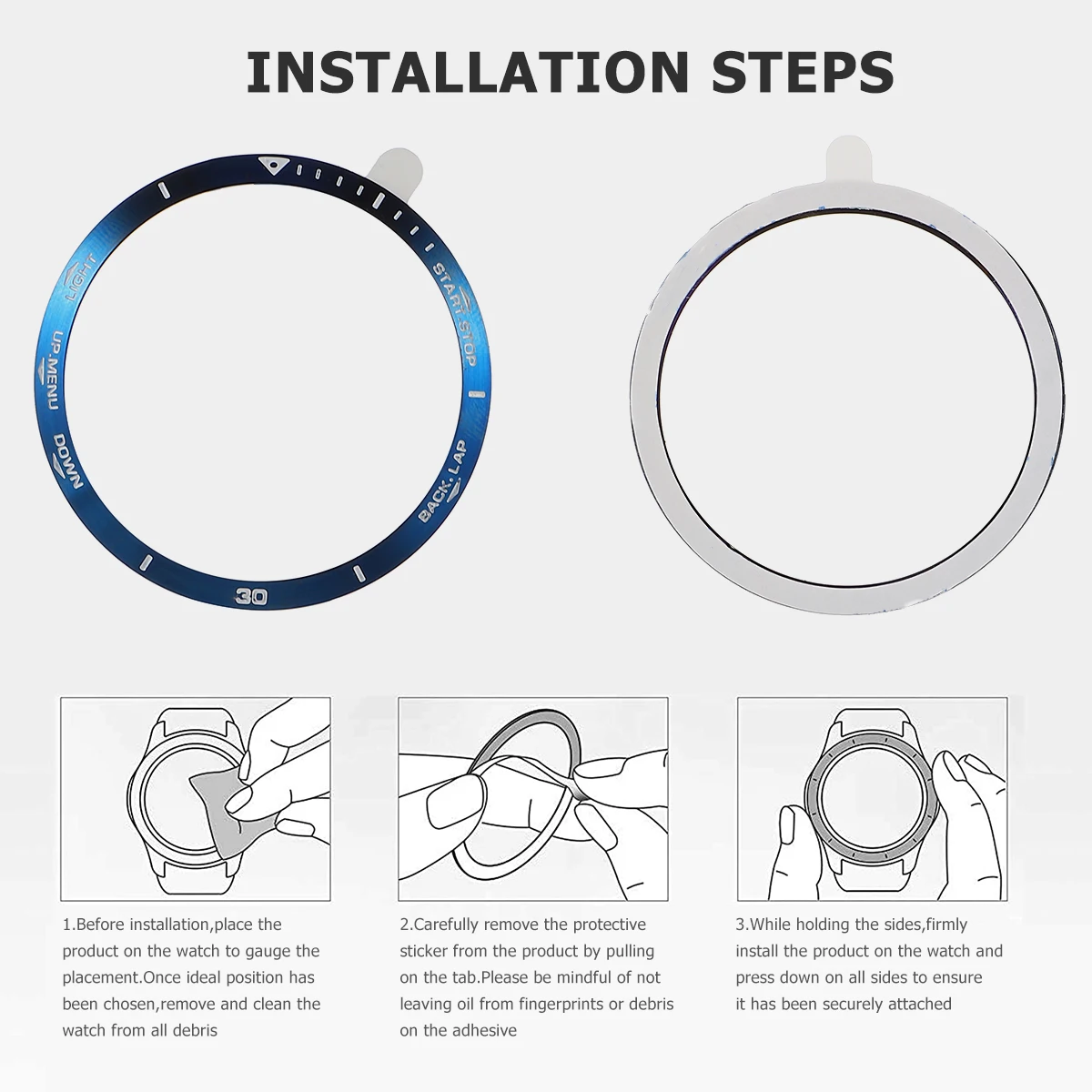 

2 Pcs Custom Stainless Steel Bezel Ring Watch Frame Unique Watch Protective Case Compatible for Smart Watch